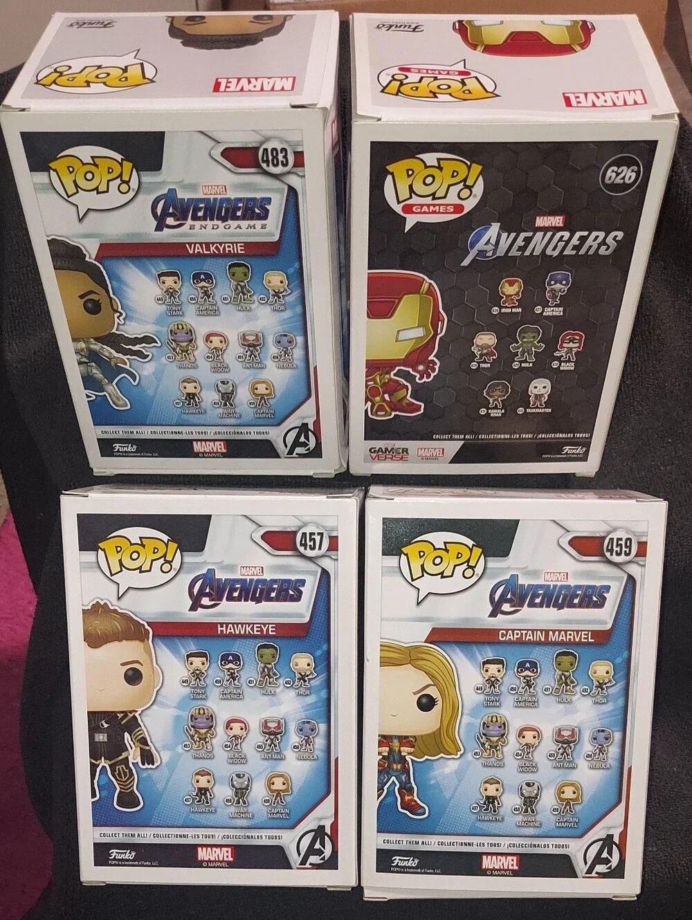 Funko Pop! Lot Marvel Avengers: Endgame (8 Figures)-IronMan/Hulk/Valkyrie/Stark